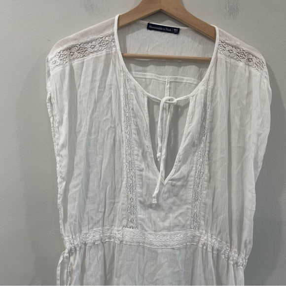 Abercrombie & Fitch Beach Swim Cover Up White Sz M/L - Picture 3 of 7